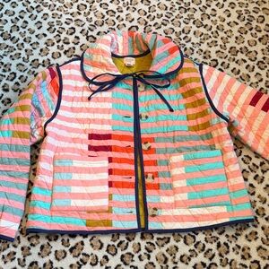 Vibrant Striped Puffer Jacket